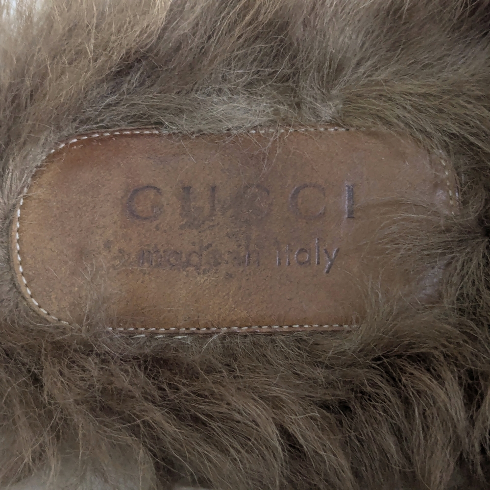 Gucci Princetown Loafers 8.5 Monogram Logo GG Fur - Picture 9 of 11